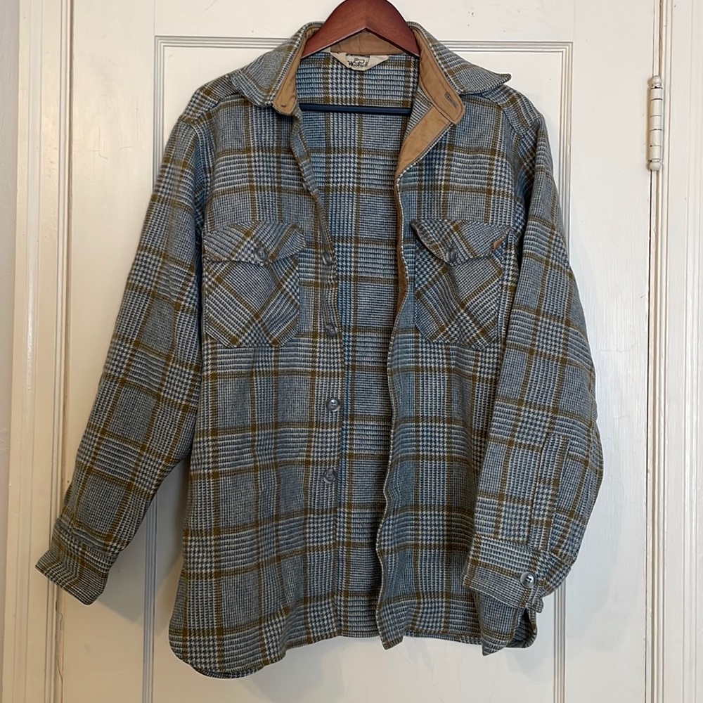 Vintage Woolrich Plaid Wool Flannel Shirt Jacket size large
